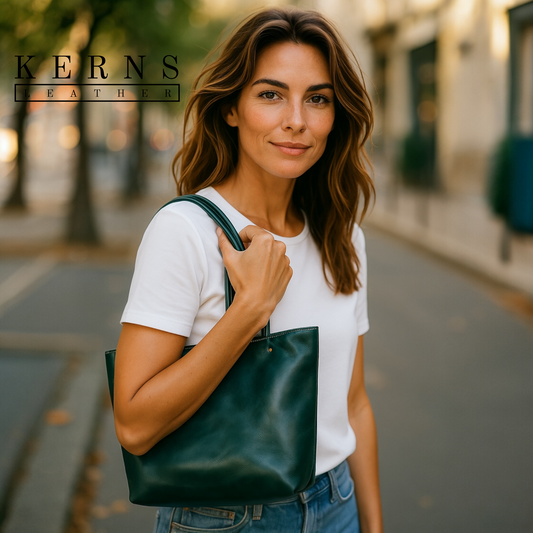 Large Vintage Green Handbag