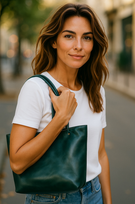 Large Vintage Green Handbag